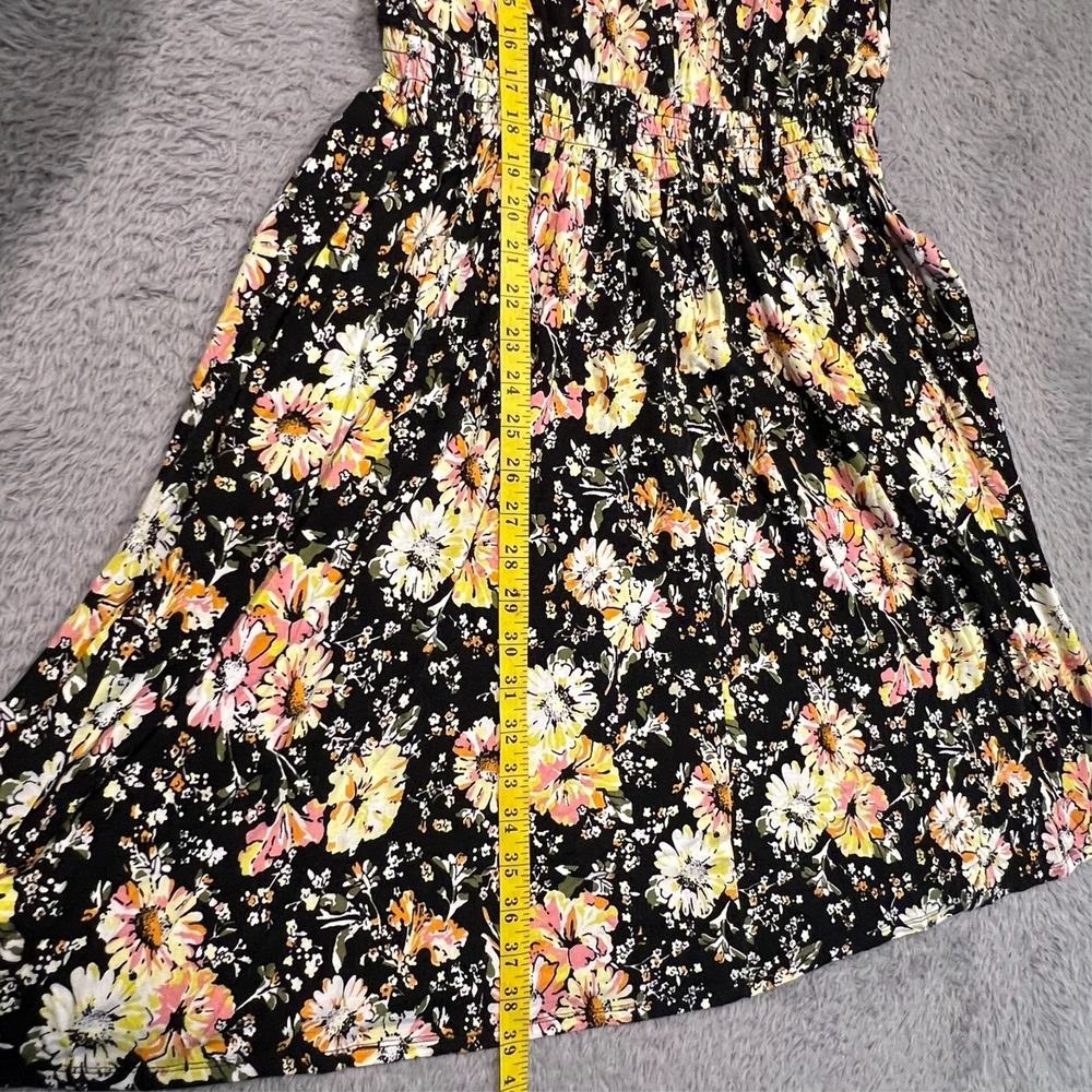 Lane Bryant Fit Flare Dress Womens 10 12 Floral Midi Pockets Rayon Cottagecore - Picture 8 of 16